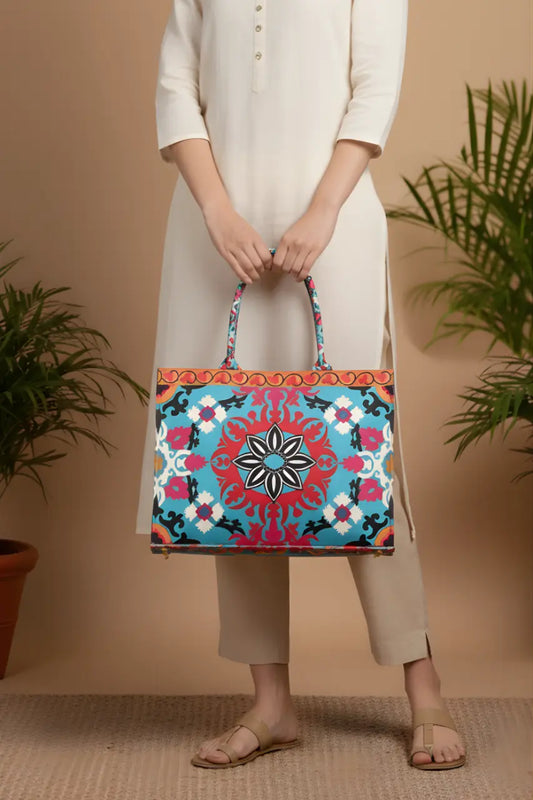 A.A bags - Ethnic Print Canvas Tote for Women