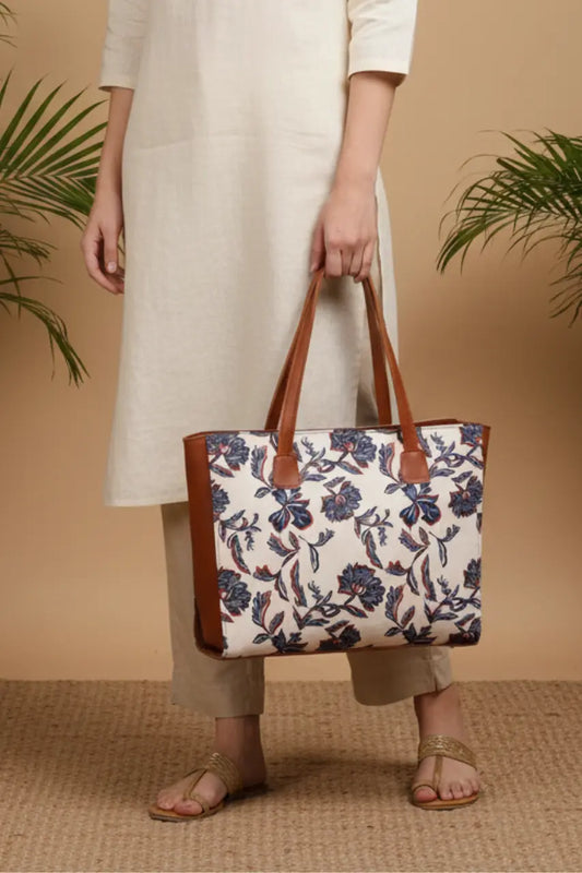 A.A bags - Floral Canvas Tote Bag for Women