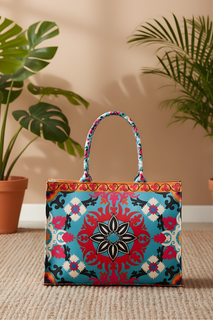 A.A bags - Ethnic Print Canvas Tote for Women