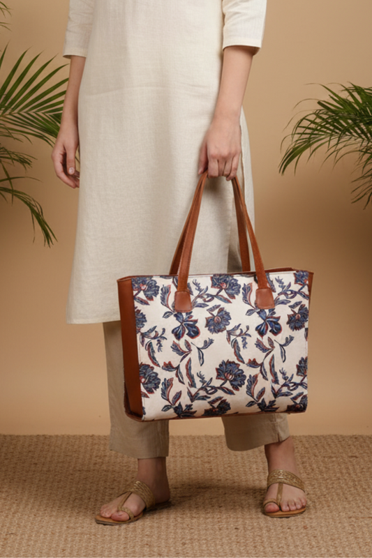 A.A bags - Floral Canvas Tote Bag for Women
