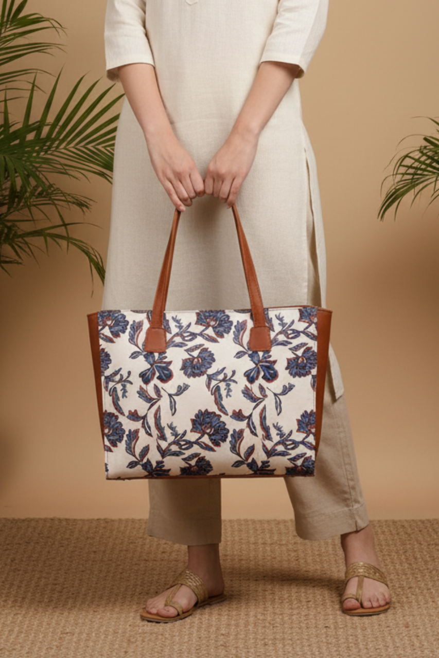 A.A bags - Floral Canvas Tote Bag for Women